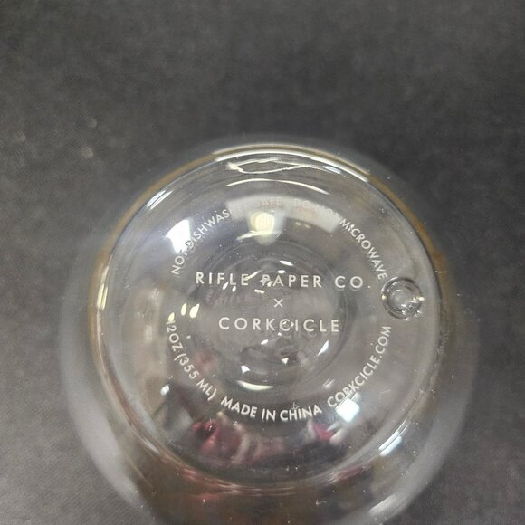 Corkcicle Stemless Wine Glass Set by Rifle Paper Co Set of 2 Elegant Gold Floral - Picture 7 of 13